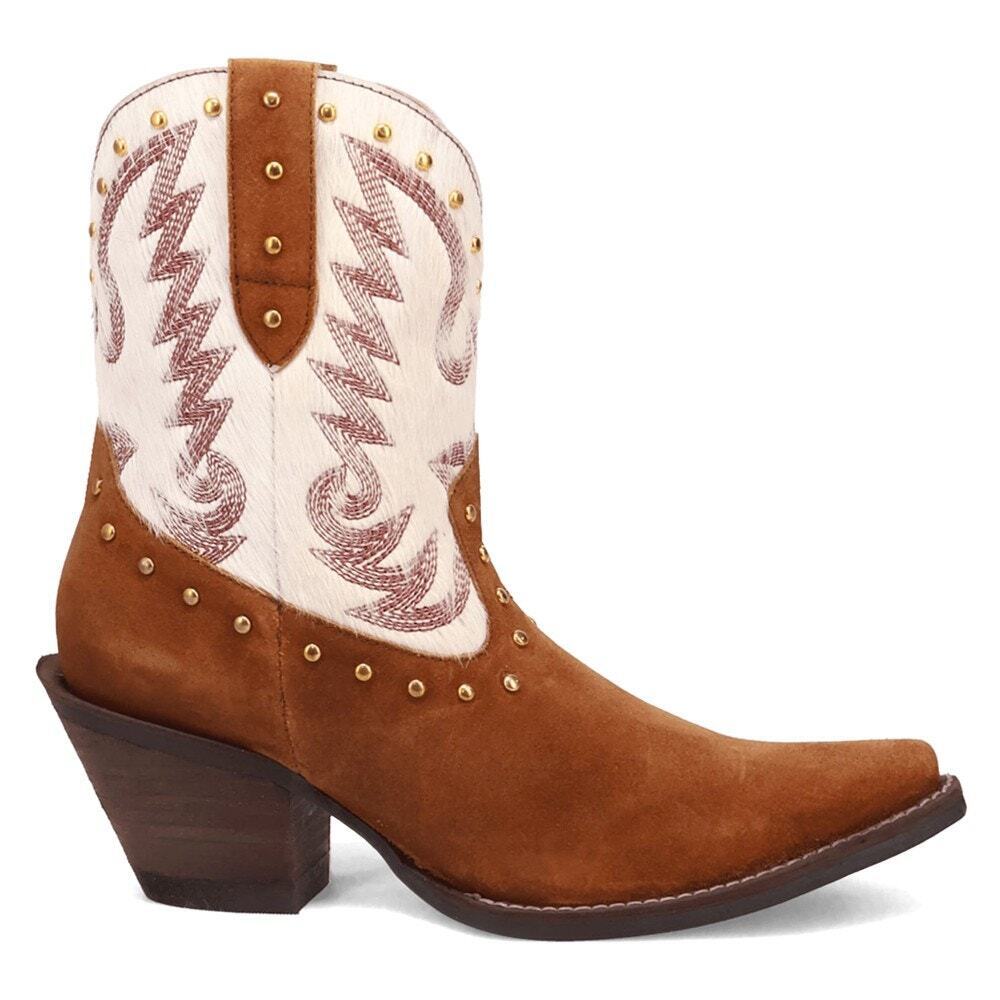 NWT Dingo Western Boots COWGIRL Brown SZ 7.5 LOAD SUEDE HAIR ON RODEO QUEEN SNIP